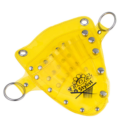 P&W Transparent Tool Case - pouch, case for scissors and grooming accessories - Yellow.
