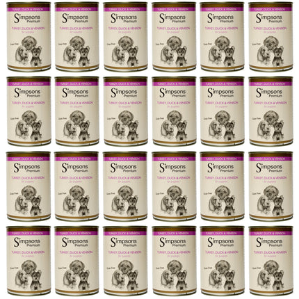 Simpsons Premium Puppy Turkey, Duck & Venison Casserole - wet food for puppies, with turkey, duck, venison, and vegetables, grain-free - 24x