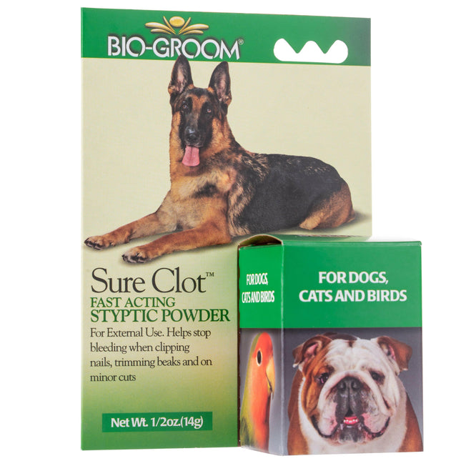 Bio - Groom Sure Clot - powder for stopping bleeding for dogs and cats.