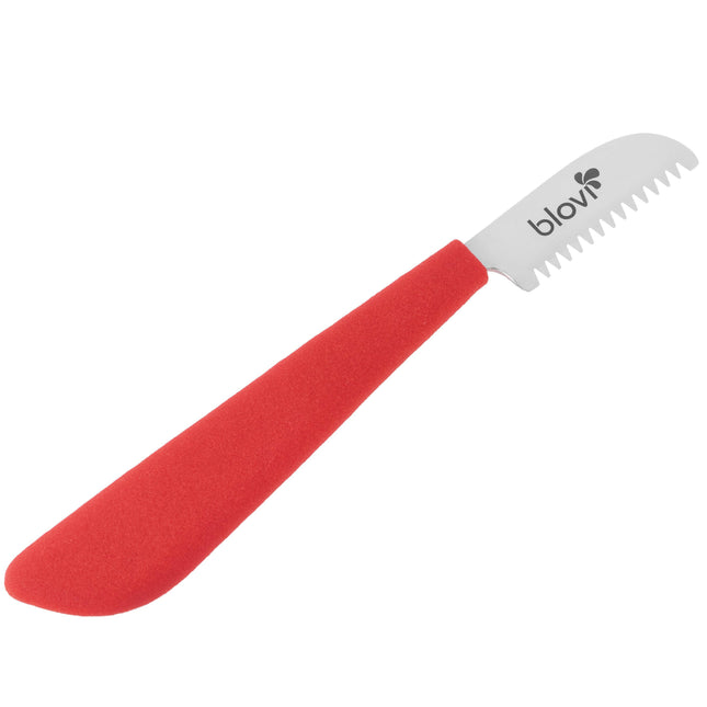 Blovi Professional Rubber Left Stripping Knife - professional trimmer with a comfortable rubberized handle, Japanese steel - left-handed.