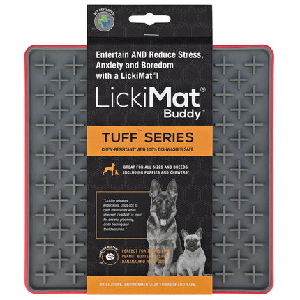 LickiMat Tuff Buddy - licking mat for dogs, cross pattern.