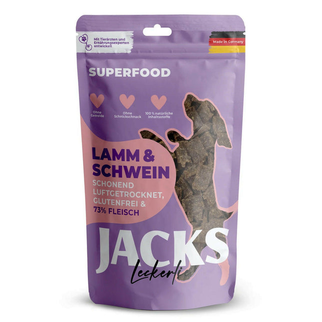 Jacks Treats Superfood Lamb & Pork - dog snacks, 73% lamb and pork.