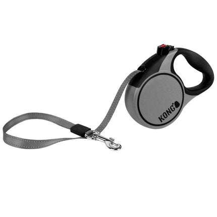 KONG Retractable Dog Leash Terrain 3m - automatic leash with reflective tape.