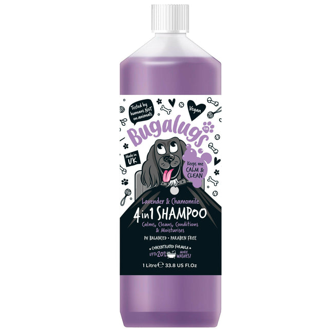 Bugalugs 4in1 Dog Shampoo - calming shampoo for dogs, with lavender and chamomile, concentrate 1:10.