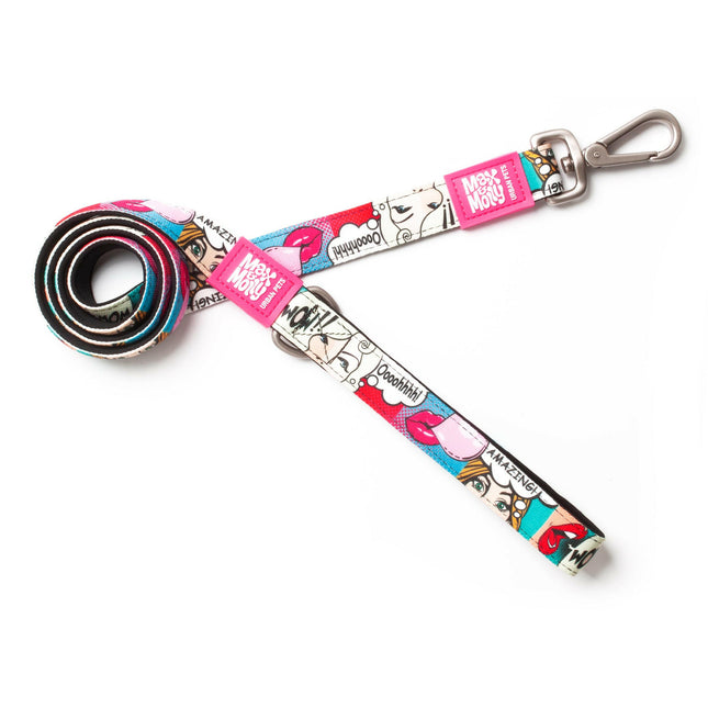 Max&Molly Short Leash Missy Pop - colorful urban leash for dogs, comic pattern, 120cm.