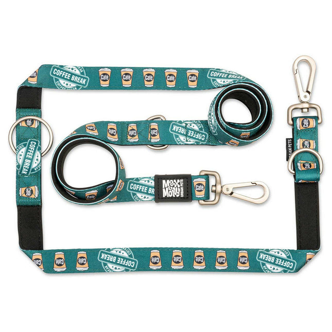 Max&Molly Multi-Leash Coffee Break - Adjustable Leash for Dogs, Interesting Pattern, 200cm.