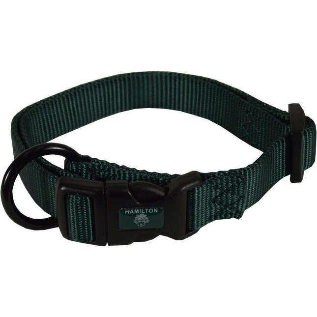 Hamilton Classic Adjustable Collar - nylon collar with smooth circumference adjustment, for medium and large breed dogs.