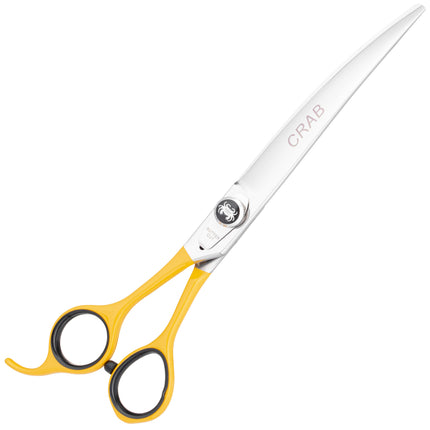 Geib Crab Curved Lefty Scissors Level 1 - high-quality curved scissors for pet grooming with a single-sided micro-grind, left-handed