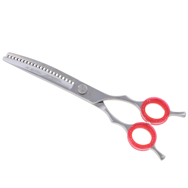 P&W AA Love Curved Chunker - professional curved thinning shears with micro-serration, 21 teeth.