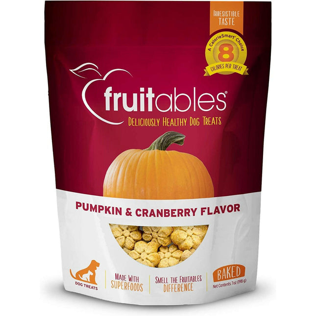 Fruitables Pumpkin & Cranberry Dog Treats - pumpkin cookies for dogs, with cranberry.