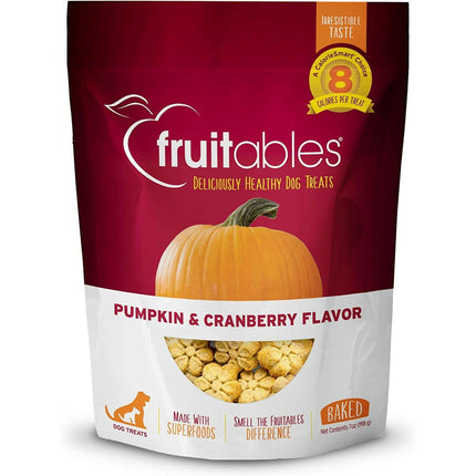 Fruitables Pumpkin & Cranberry Dog Treats - pumpkin cookies for dogs, with cranberry.