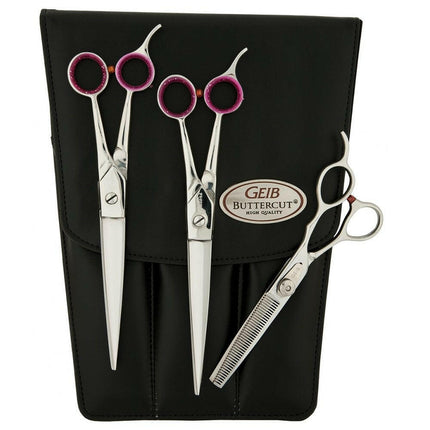 Geib Gator Scissors Set - professional scissors and thinning shears set (40 teeth) made of Japanese stainless steel, 3 pieces.