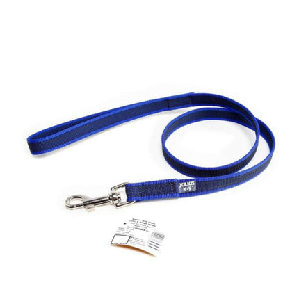 Julius K9 Color & Gray Supergrip Leash With Handle Blue - training leash with handle, blue, non-slip.