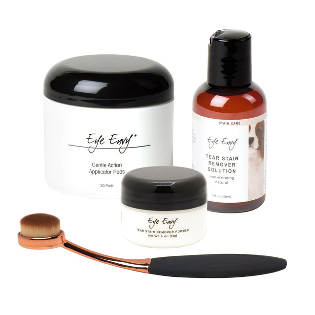Eye Envy Starter Kit Brush - stain removal cosmetic kit for large dogs' under-eye discoloration.