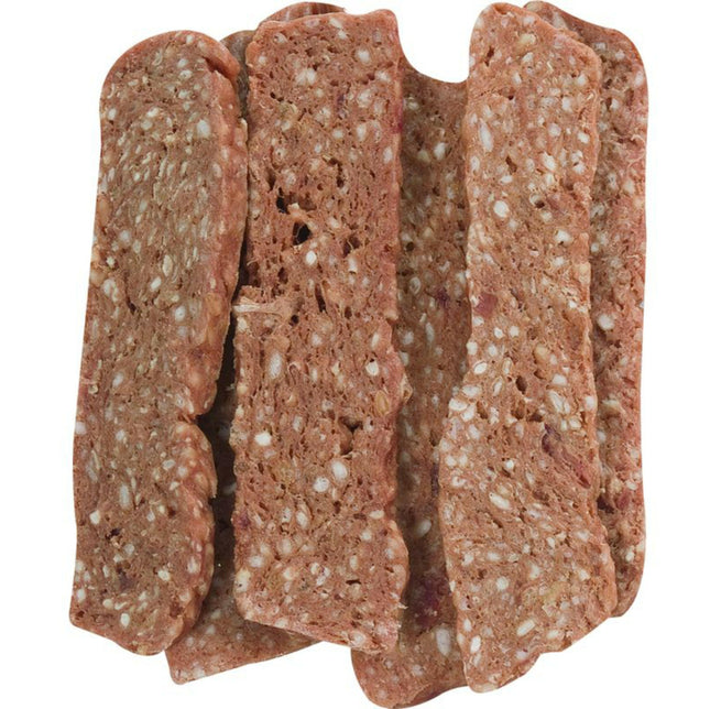 Flamingo Lamb'N Rice Strips - single protein treats for dogs with lamb and rice.