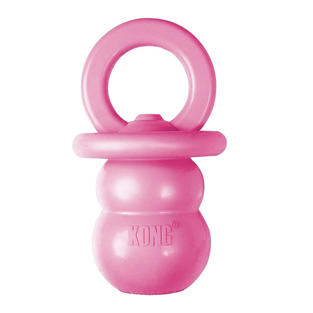 KONG Puppy Binkie - pacifier, teething toy for puppies, with a filling hole - pink.