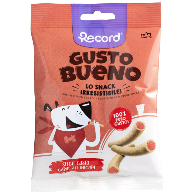 Record Gusto Bueno Smoked Meat Flavor Sticks - dog treats, sticks with smoked meat flavor.