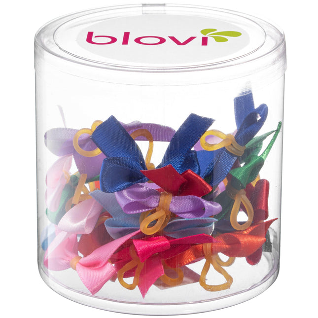 Blovi Bows Simple 25 pcs - colorful, satin bows for dogs, smooth, narrow, with elastic band.