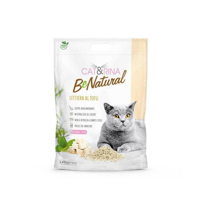 Cat&Rina BeNatural Tofu Litter Classic - plant-based cat litter, clumping, biodegradable pellets - 5.5L (2.45kg).