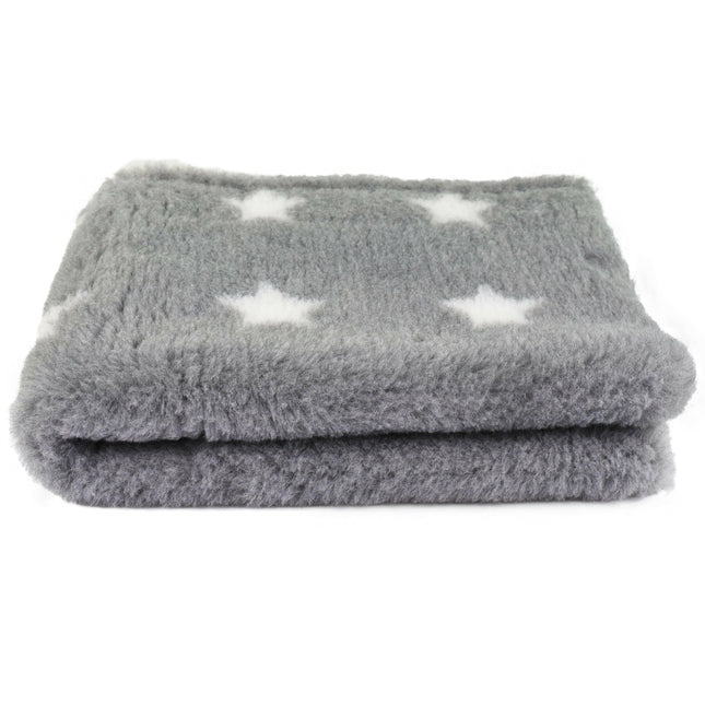 Blovi DryBed VetBed A+ - non-slip pet bed, gray with white stars.