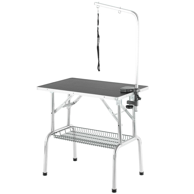 Blovi Grooming Table with Arm and Accessory Basket, Height 78cm.