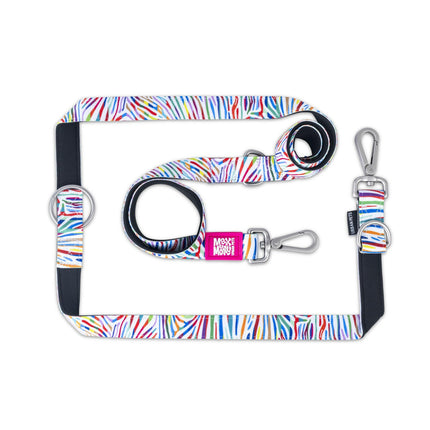 Max&Molly Multi-Leash Magic Zebra - adjustable leash for dogs, rainbow zebra pattern, 200cm.