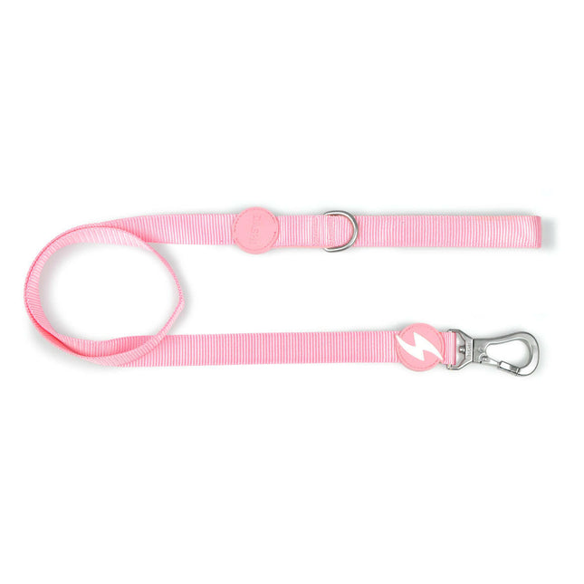 Dashi Solid Leash Baby Pink 120cm - urban dog leash, nylon, light pink.