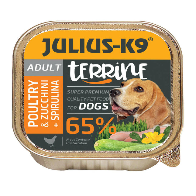 Julius - K9 Poultry Zucchini & Spirulina - complete wet food for dogs, poultry, zucchini, and spirulina.