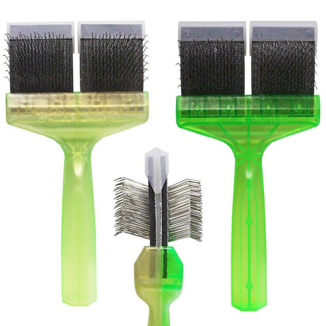 ActiVet Duo Plus Brush SilCoater 2in1 - two soft brushes in one, for long, fine, and silky coats - large 9cm.