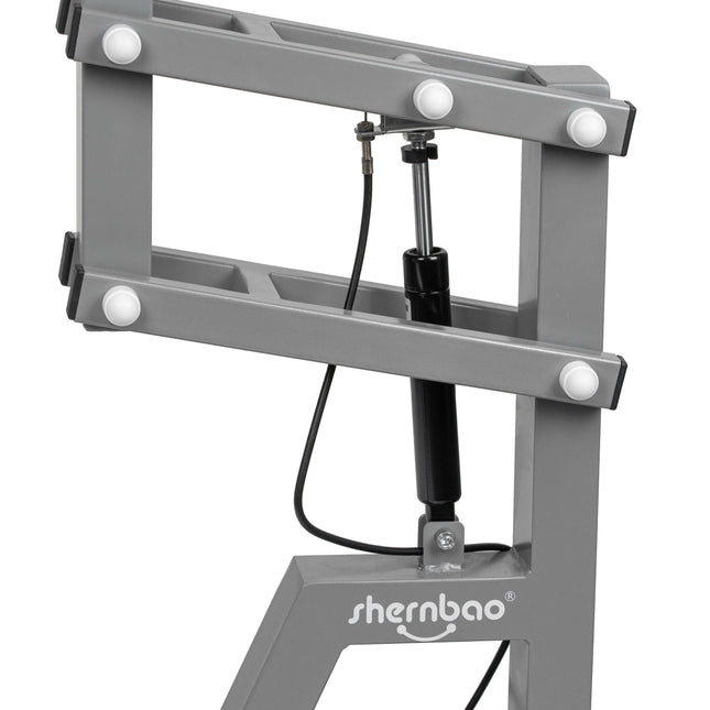 Shernbao Air Lifting Grooming Table - grooming table with pneumatic lift, black top.