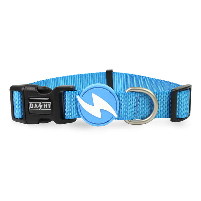 Dashi Solid Collar Sky Blue - dog collar, nylon, light blue.