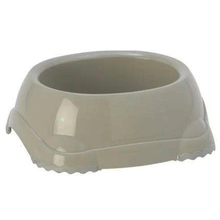 Flamingo Leno Grey Bowl - plastic bowl with non-slip feet, for dogs and cats.