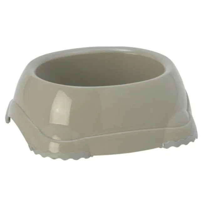 Flamingo Leno Grey Bowl - plastic bowl with non-slip feet, for dogs and cats.