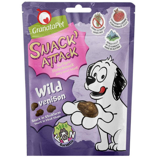 GranataPet Snack Attack Wild - natural meat snacks for dogs, game meat.
