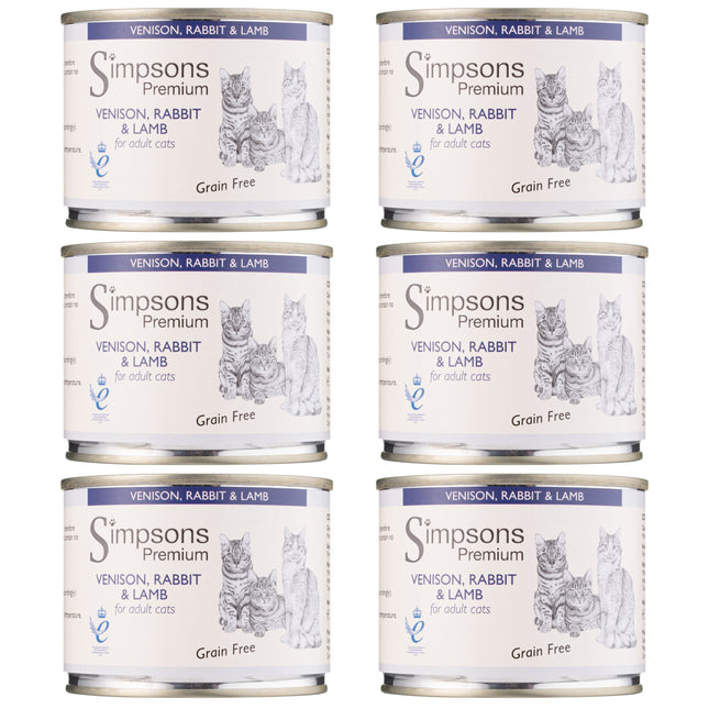 Simpsons Premium Cat Venison, Rabbit & Lamb - grain-free wet food for cats, venison, rabbit, and lamb