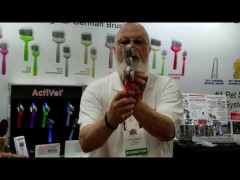 ActiVet Duo Plus Brush Tuffzapper Coater 2-in-1 - two stiff brushes in one, for thick fur with undercoat - large 9cm.