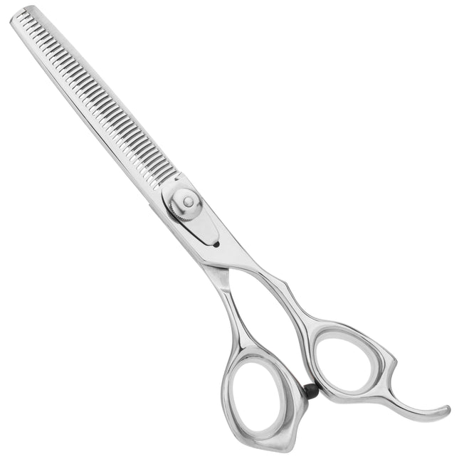 Geib Kiss Silver Pink Blender 6.5 - single-sided straight thinning shears for groomers, 42 teeth.
