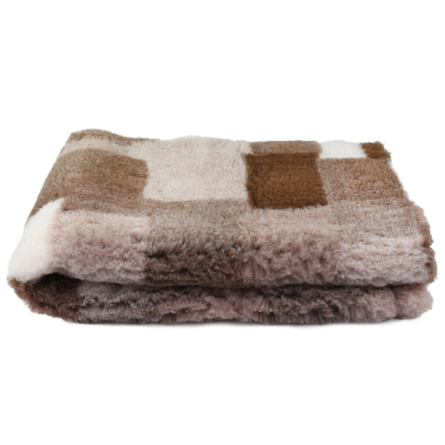 Blovi DryBed VetBed A+ - non-slip pet bed, beige/brown checkered (patchwork).