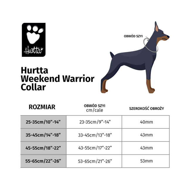 Hurtta Weekend Warrior Collar Eco Hedge - waterproof dog collar made from recycled materials - 25 - 35cm.