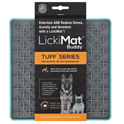 LickiMat Tuff Buddy - licking mat for dogs, cross pattern.