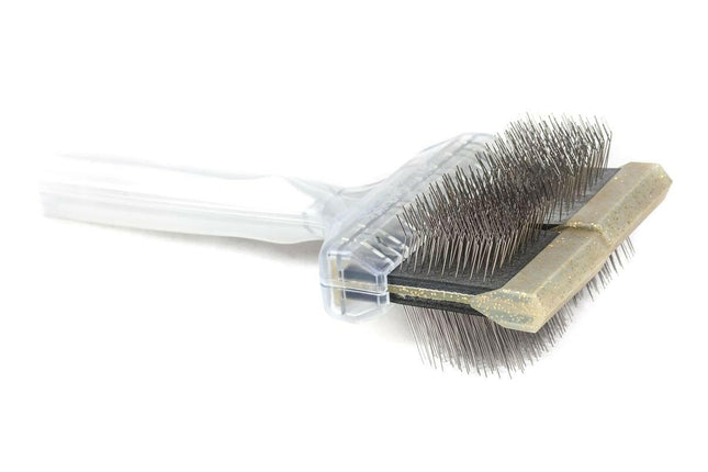 ActiVet Diamond Super Soft Brush - extra soft, double-sided, flexible brush for long, silky hair, bent + straight pins - large 9c.