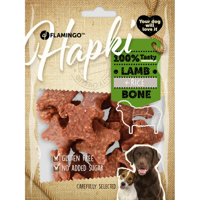 Flamingo Hapki Lamb Rice Bites - aromatic treats for dogs, lamb with chicken and rice.