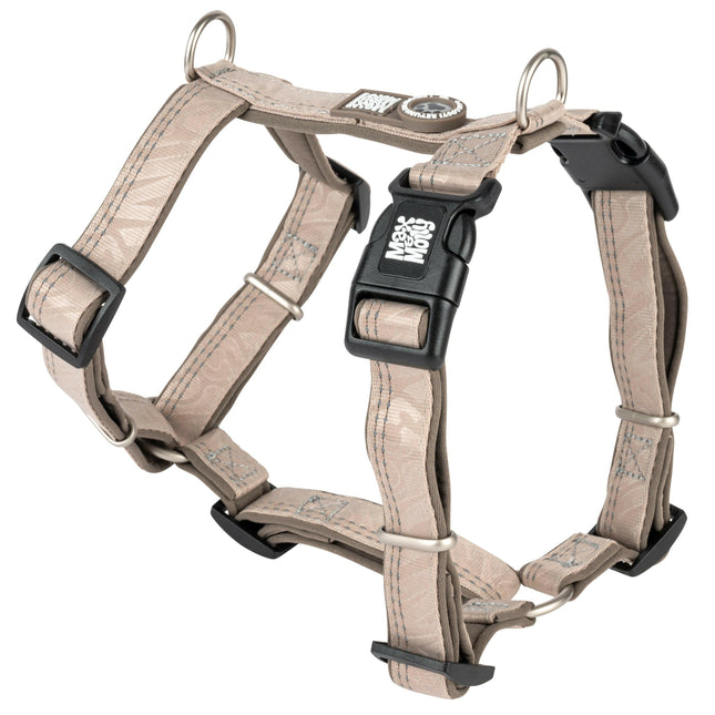 Max&Molly Comfort Harness Matrix 2.0 - soft dog harness with QR identifier and adjustable straps, beige.