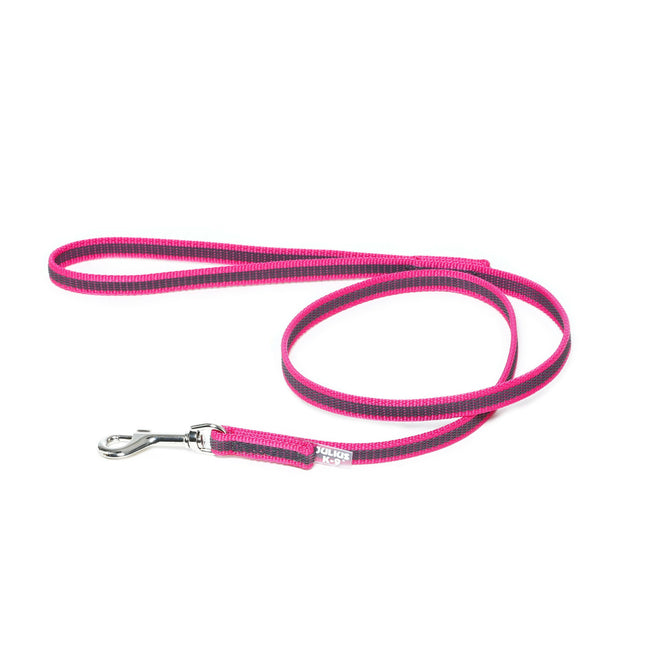 Julius K9 Color & Gray Supergrip Leash With Handle Pink - training leash with handle, pink, non-slip.
