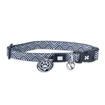 Max&Molly GOTCHA! Smart ID Cat Collar Mykonos - colorful cat collar with smart Tag pendant, Greek pattern.