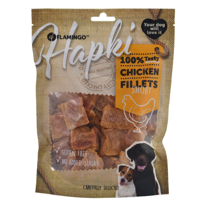 Flamingo Hapki Chicken Short Fillets - dog treats, small chicken fillets.