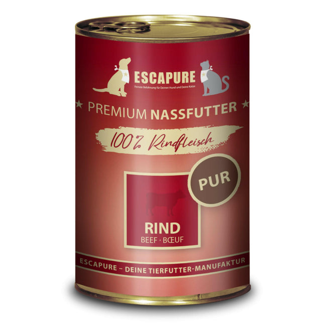 Escapure Pure Beef - wet food for dogs and cats, 100% beef.