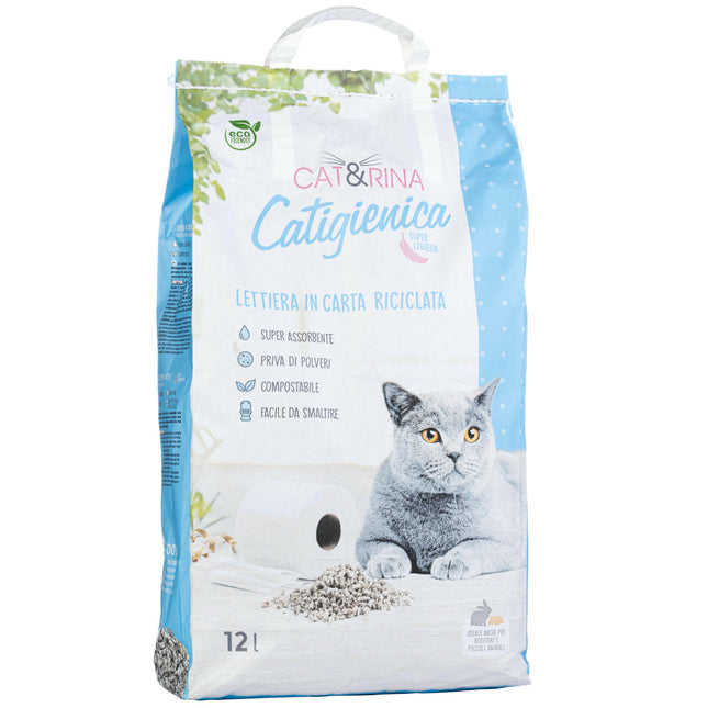 Cat&Rina Cat Hygiene Paper Cat Litter 12L - biodegradable litter for cats and rodents, made of paper.