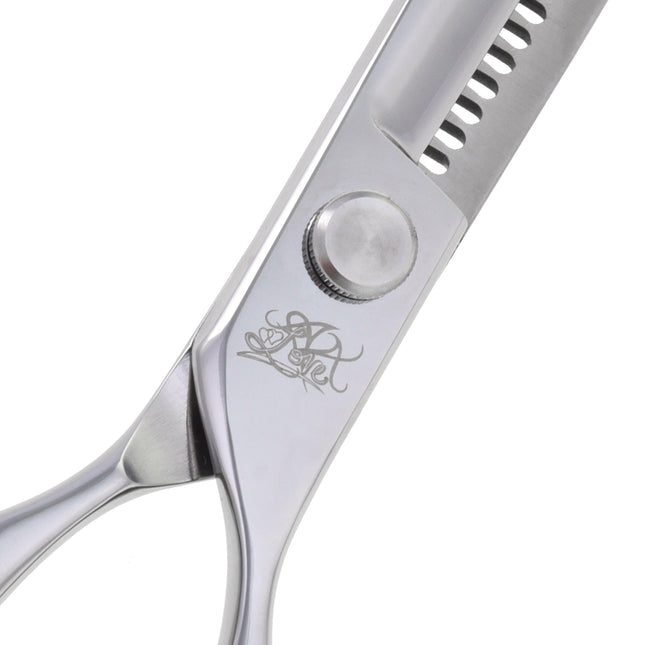 P&W AA Love Curved Chunker - professional curved thinning shears with micro-serration, 32 teeth.