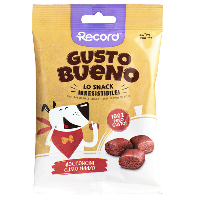Record Gusto Bueno Beef Flavored Bites - dog treats, beef-flavored bites.